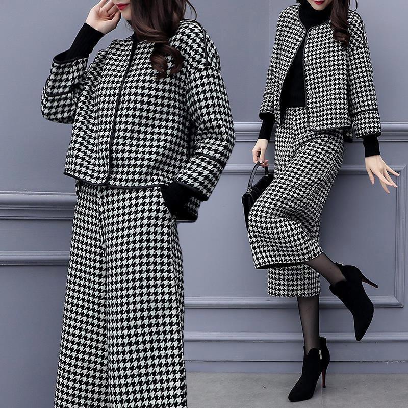Damen Herbst und Winter Zweiteilige Hose Wollkurzmantel Hose mit weitem Bein Lässige Mode Wollstoff Flut Neun-Punkte-Anzug XXL schwarz Damen Herbst und Winter Zweiteilige Hose Wollkurzmantel Hose mit weitem Bein Lässige Mode Wollstoff Flut Neun-Punkte-Anzug XXL schwarz von Joom DACH