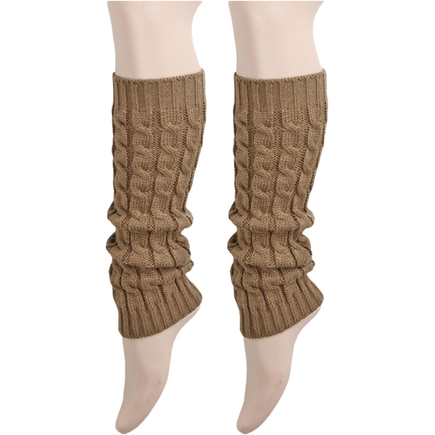 Damen Herbst- und Wintermode Überknie Warme Baumwolle Gestrickte Socken Beinstulpen Kleidung Lange Stiefel Stulpen Warm Schlanke Leggings Stiefel 9 Farben 1 pair khaki von Joom DACH