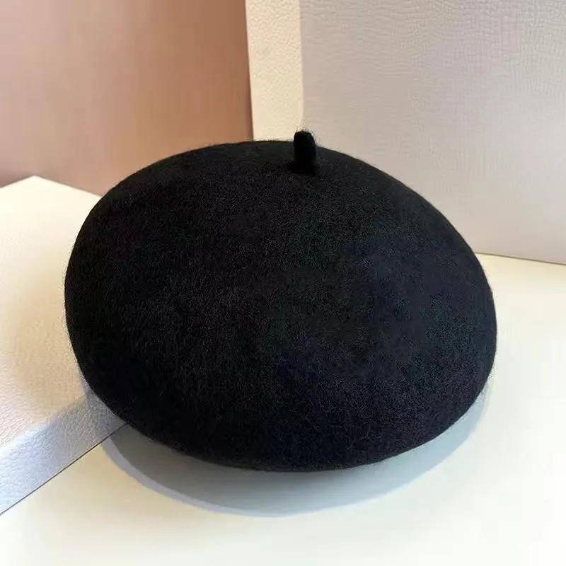 Damen Herbst- und Wintermützen Plus Samtverdickung Warmer Gehörschutz Strickmütze Baskenmütze Kaninchenfellmütze Wollmütze Damen one size von Joom DACH