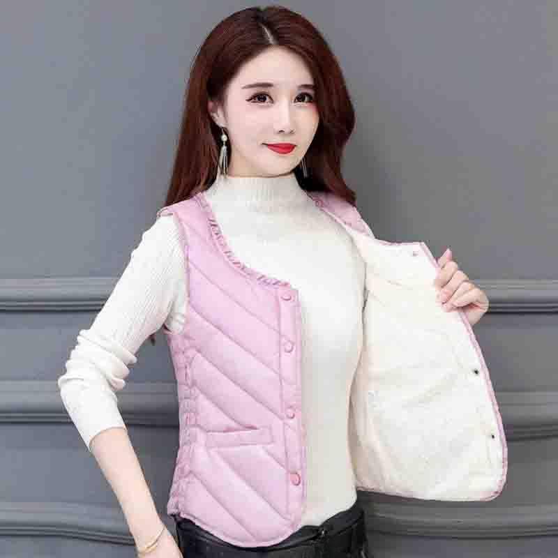 Damen Herbst- und Winterweste Tops Kurz Verdickt Weste Warme Ärmellose Jacke Locker Einfarbig Slim Fit S von Joom DACH