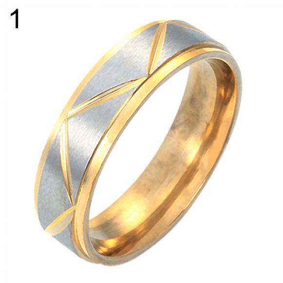 Damen Herren Edelstahl Paar Ring Ehering Versprechen Verlobung Schmuck MIT 6mm US 12 silber von Joom DACH