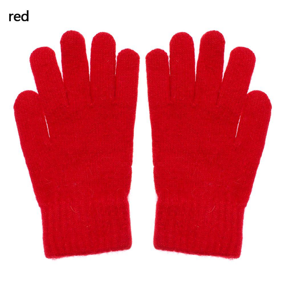 Damen Herren Kaschmir Outdoor Fäustlinge Warme Dicke Vollfingerhandschuhe Winterhandschuhe rot von Joom DACH