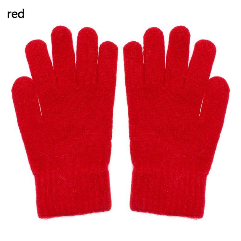 Damen Herren Kaschmir Outdoor Fäustlinge Warme Dicke Vollfingerhandschuhe Winterhandschuhe rot von Joom DACH