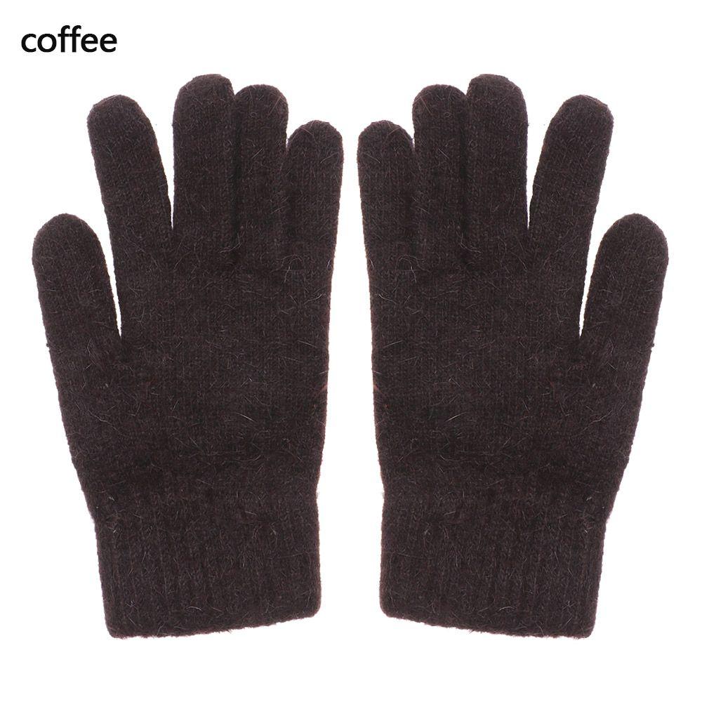 Damen Herren Kaschmir Outdoor Fäustlinge Warme Dicke Vollfingerhandschuhe Winterhandschuhe kaffeebraun von Joom DACH