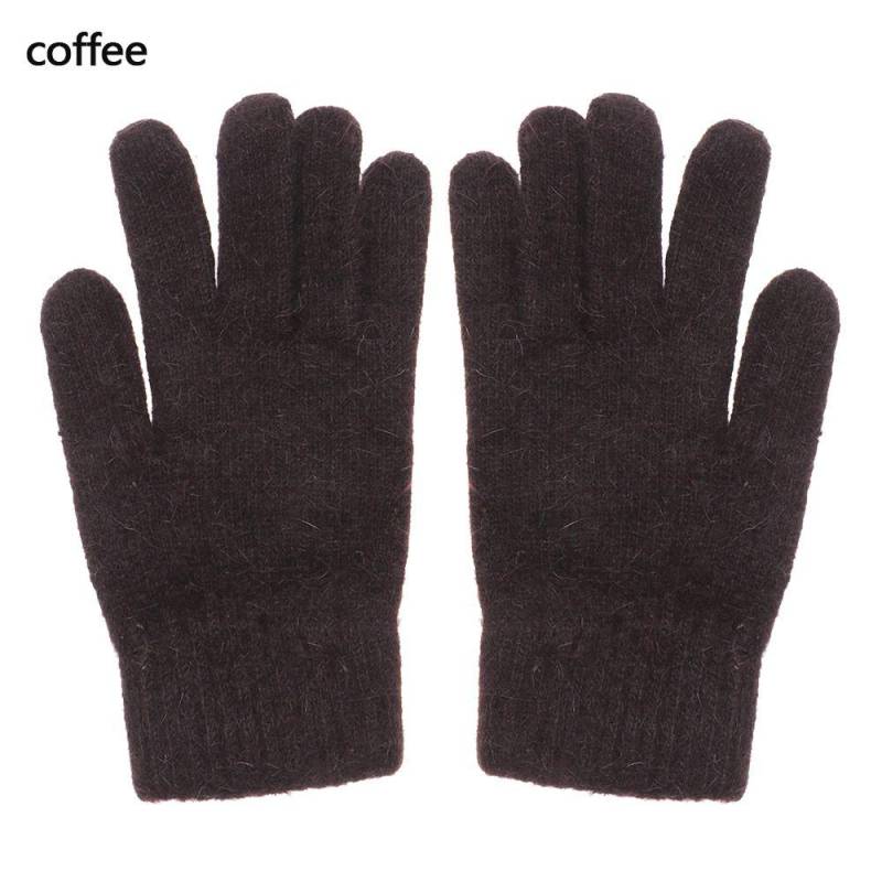 Damen Herren Kaschmir Outdoor Fäustlinge Warme Dicke Vollfingerhandschuhe Winterhandschuhe kaffeebraun von Joom DACH