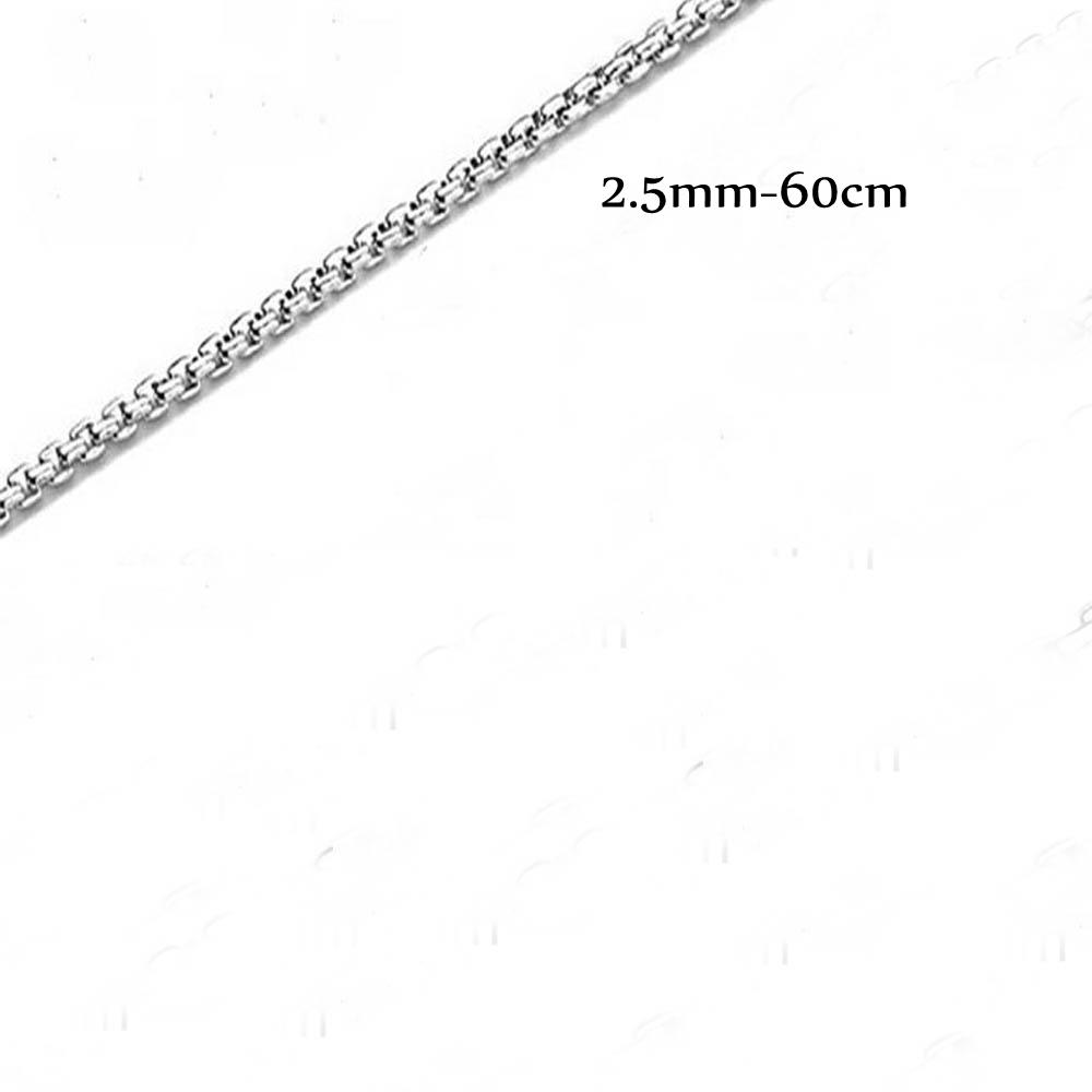Damen Herren Silberfarbene Statement-Halskette aus Edelstahl 2 mm/2,5 mm/3 mm/3,5 mm/4 mm Kette 2.5mm-60cm von Joom DACH