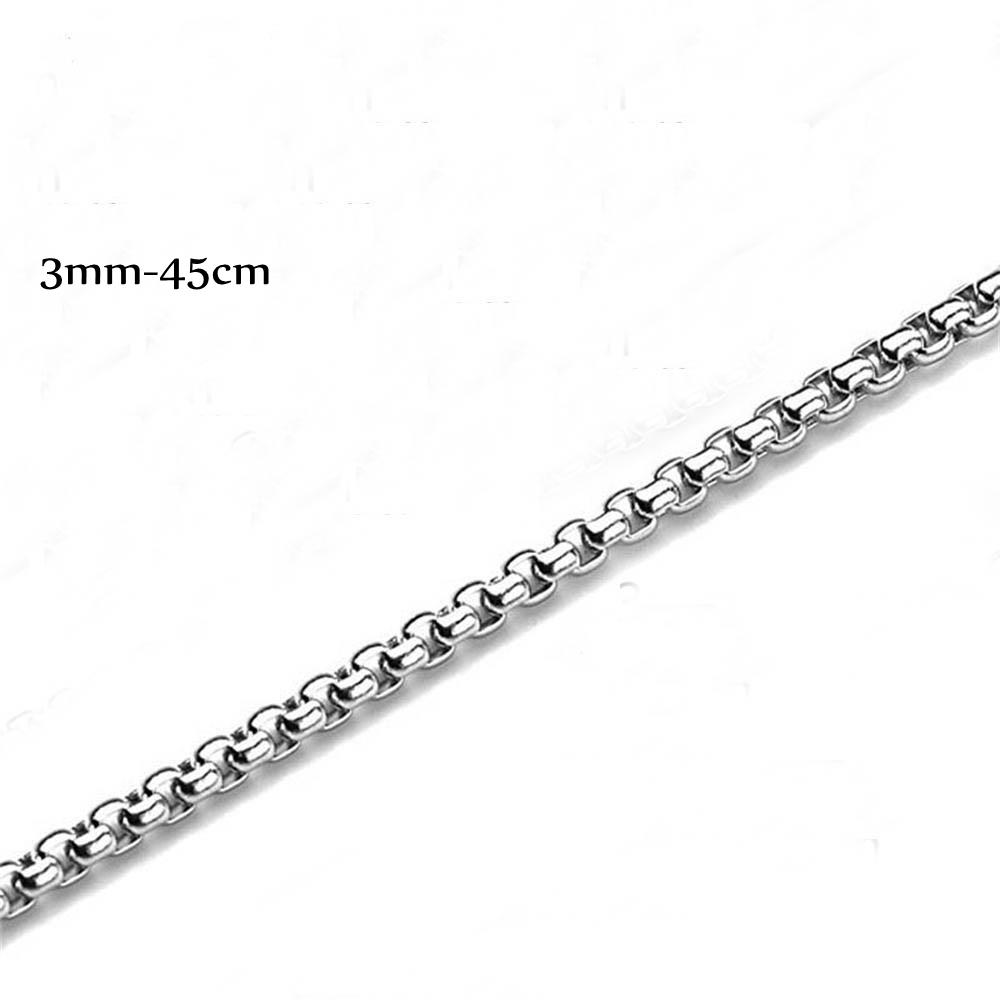 Damen Herren Silberfarbene Statement-Halskette aus Edelstahl 2 mm/2,5 mm/3 mm/3,5 mm/4 mm Kette 3mm-45cm von Joom DACH