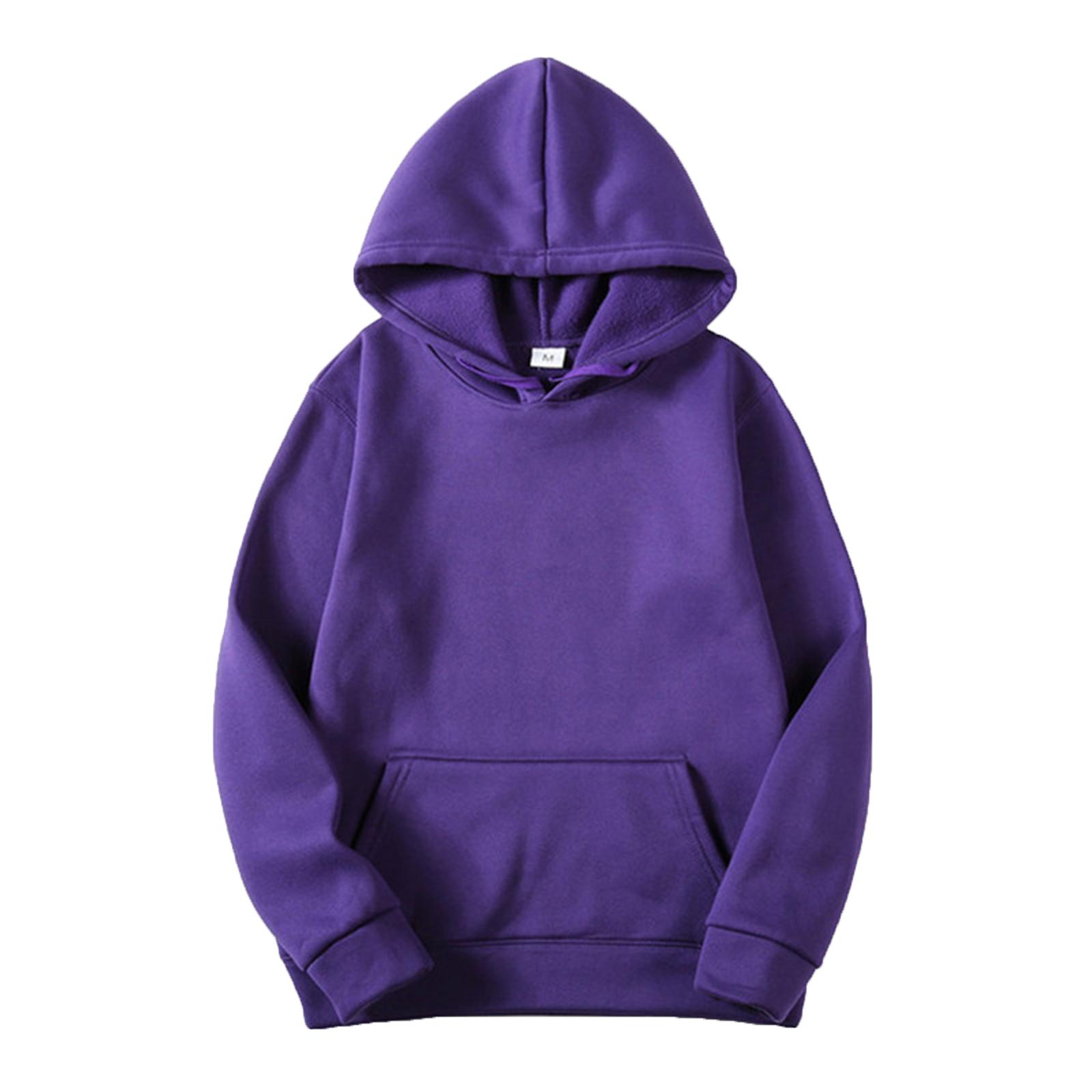 Damen Herren Sweatshirt mit Tasche Langarm Pullover Hoodie Locker Athletisch Sport Workout S violett von Joom DACH