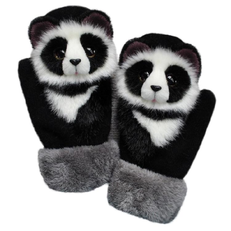 Damen Herren Winter-Strickhandschuhe, niedliche 3D-flauschige Cartoon-Tier-Thermo-Fäustlinge von Joom DACH