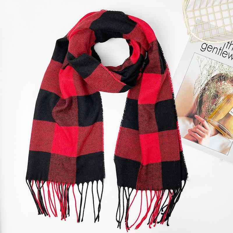 Damen High-End Mode Karoschal – Vielseitiger Winter Imitat Kaschmir Schal und Halstuch 35x190 cm von Joom DACH