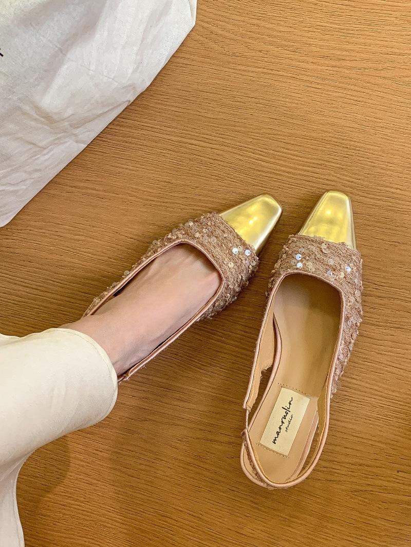 Damen High Heel Sandalen Neue Sommer Glänzende Mode Elegant Spitz Einbeinige Damen Kleid Dicke Absatz Sandalen 39 rosa von Joom DACH