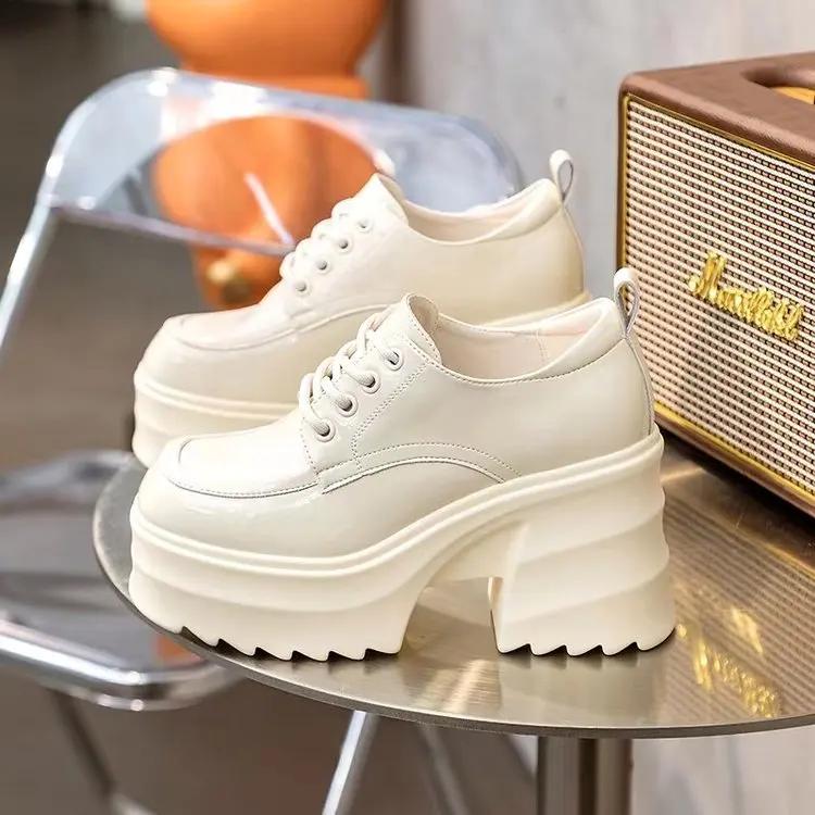 Damen High Heels Schuhe Neuer Trend Fashion Party Schuhe Wedges Pumps Casual Damen Schwarz Schnürschuhe PU Leder Knöchel 39 von Joom DACH