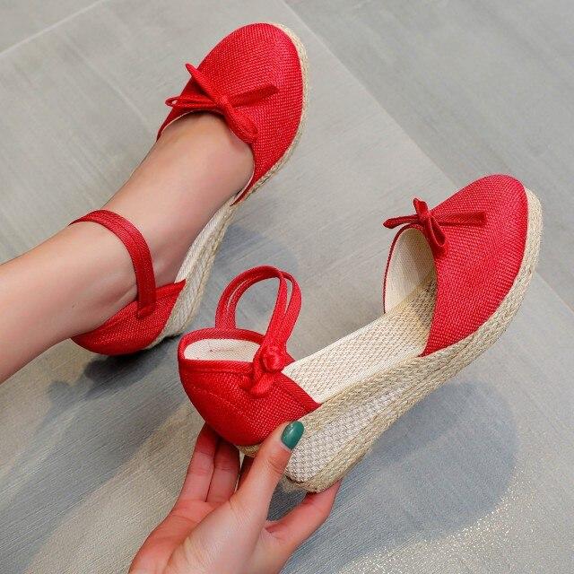 Damen High Heels Schuhe Weibliche Alias Zapatos Mujer frauen Casual Schuhe Atmungsaktive Slip-on Outdoor Freizeit Keile Sandalen 41 rot Damen High Heels Schuhe Weibliche Alias Zapatos Mujer frauen Casual Schuhe Atmungsaktive Slip-on Outdoor Freizeit Keile Sandalen 41 rot von Joom DACH