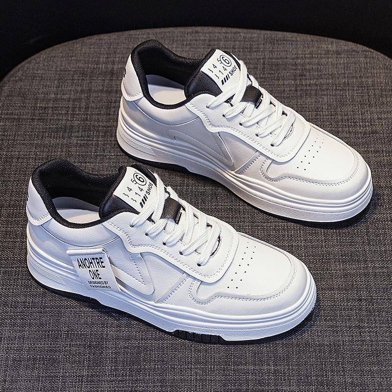 Damen High-Top-Leder-Weißschuhe Trendy Herbst Neue Frühjahr und Herbst Koreanische Version Allgleiches Turnschuhe mit dicken Sohlen 40 von Joom DACH