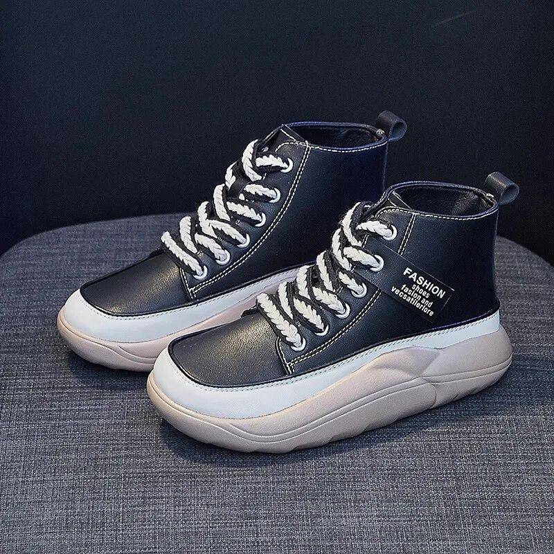 Damen High Top Sneakers Herbstmode Plateauschuhe Damen Laufschuhe Basketball Sportschuh Luxus Designer Knöchelschuhe 35 von Joom DACH