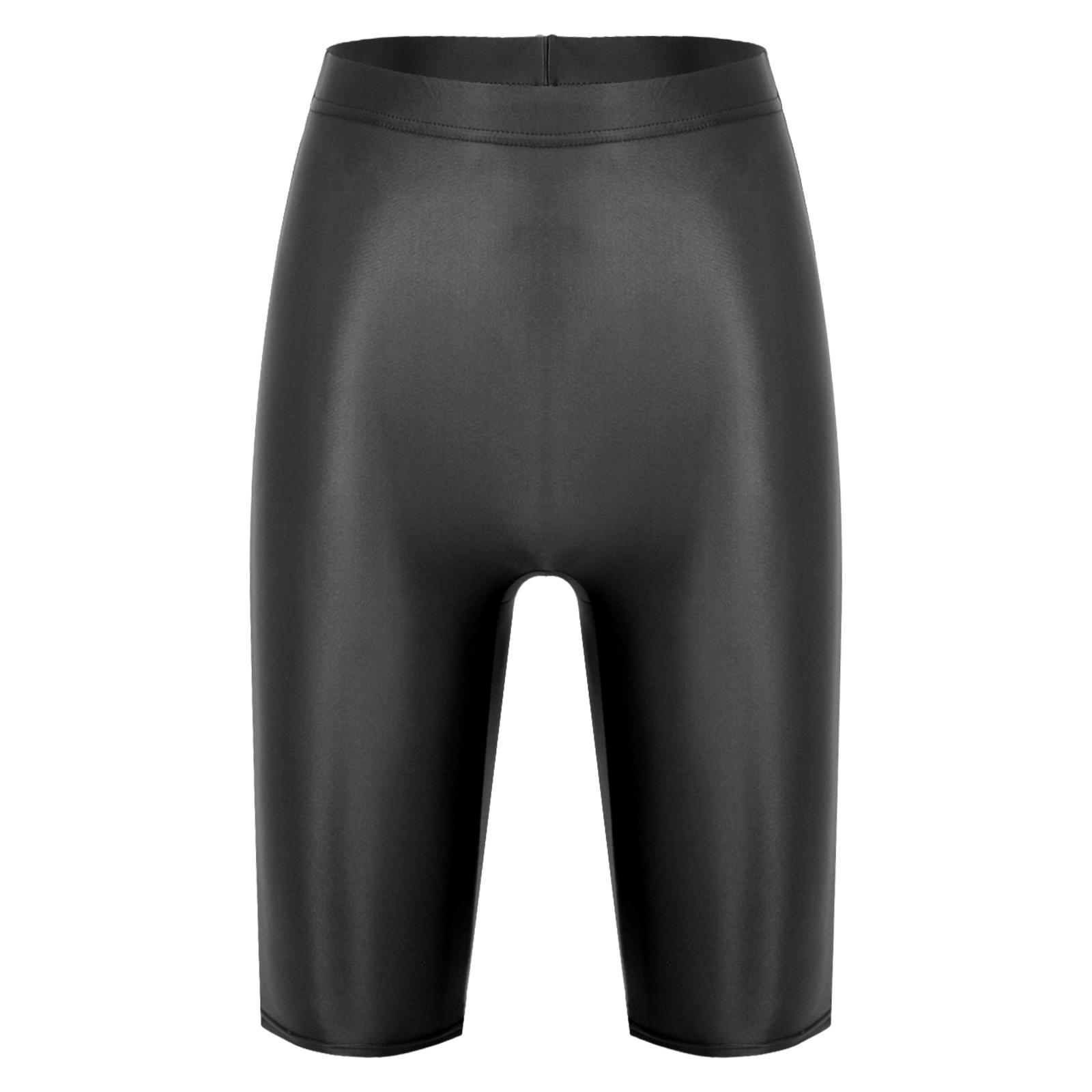Damen High Waist Glänzende Shorts Elastische Passform Workout Leggings Bademode Sportlich Lässige Unterteile XL von Joom DACH
