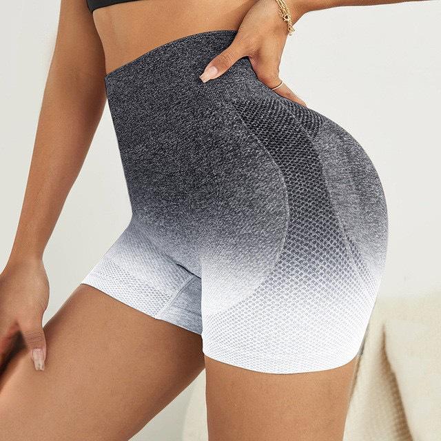 Damen High Waist Yogahose - Nahtlos, Schnelltrocknend, Hüftformend, Bequeme Fitnessbekleidung für Outdoor-Sportarten S/M (90-130 lbs) weiß/graue von Joom DACH