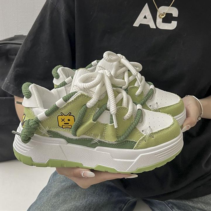 Damen Hip Hop Plateau Sneakers Herren Brotschuhe mit breiter Sohle Paare Unisex Chunky Sneakers Neues Design Damen Sportschuhe 36 von Joom DACH