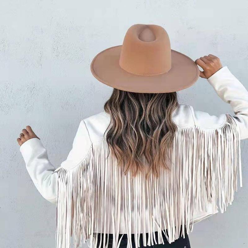 Damen Hirschlederjacke Revers Fransen Kurzmantel Ledermantel M von Joom DACH