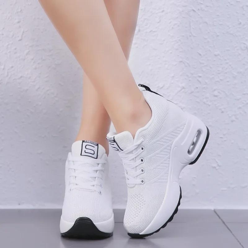 Damen Höhenverstärkende 8cm Mesh Sneaker Wedges - Atmungsaktives Luftkissen, Größe 33-41 33 von Joom DACH