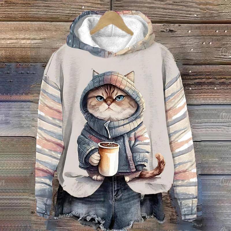 Damen Hoodies Lustige Kawaii Katze Tiere Gedruckt Hoodie Für Männer Sweatshirts Weibliche Kleidung Lässig Langarm Unisex Pullover 4XL von Joom DACH