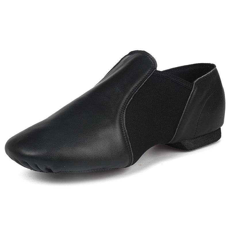 Damen Jazz Slip-On Sneakers aus echtem Leder, Tanzschuhe für Männer und Mädchen, weiche Sportstiefel, schwarze Jazz-Tanzschuhe für Erwachsene 44 schwarz von Joom DACH