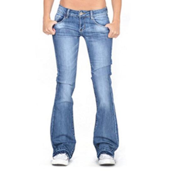 Damen-Jeans, mittlere Taille, Taschen, Reißverschluss, Knopfverschluss, dehnbar, Farbverlauf, Retro, ausgestellter Saum, schmale Passform, farbecht, volle Länge, lange Damenhose M hellblaue Damen-Jeans, mittlere Taille, Taschen, Reißverschluss, Knopfverschluss, dehnbar, Farbverlauf, Retro, ausgestellter Saum, schmale Passform, farbecht, volle Länge, lange Damenhose M hellblaue von Joom DACH