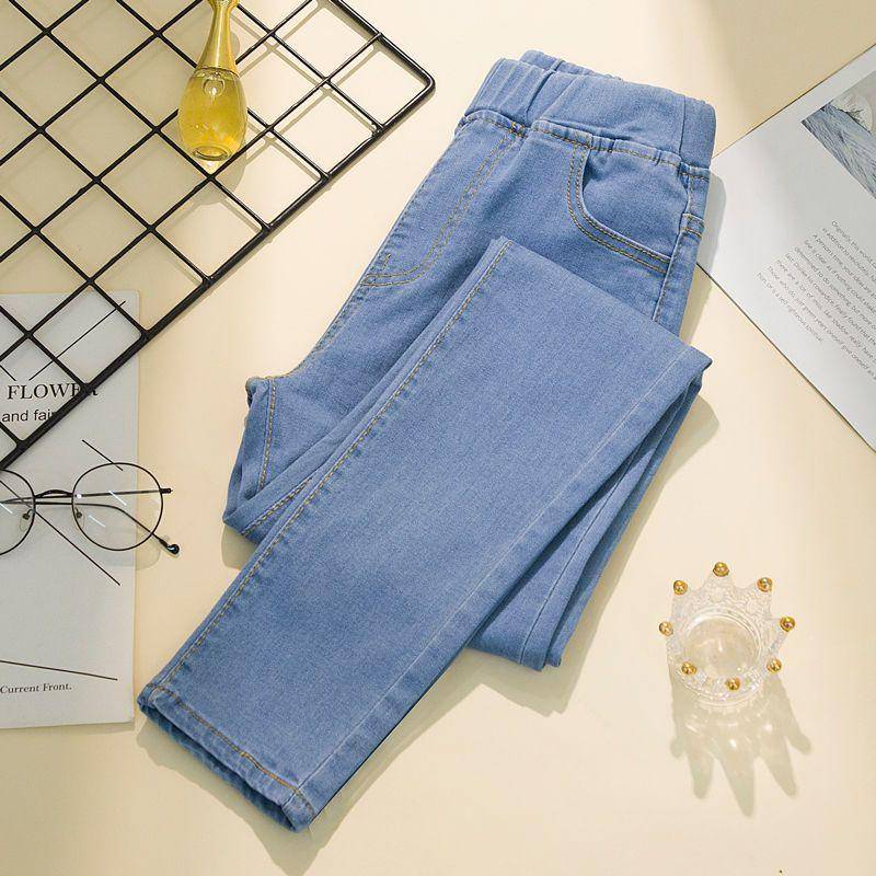 Damen Jeans High Waist Stretch Jeans Große Größe Stretch Slim Jeans 4XL blau von Joom DACH