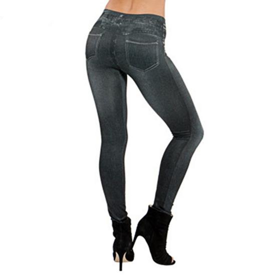 Damen-Jeans mit hoher Taille, schmalem Denim-Druck, Stretch-Bleistifthose 5XL schwarz von Joom DACH