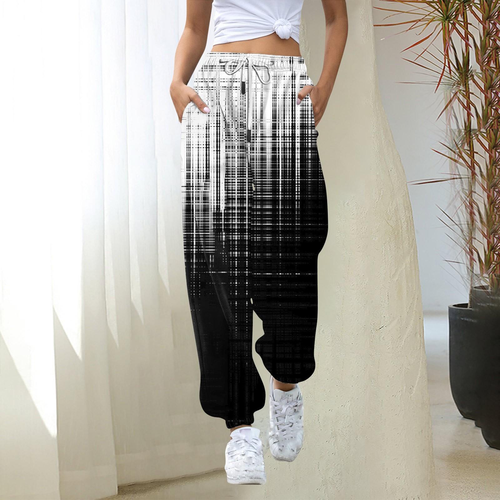 Damen Jogginghose Baggy High Waist Jogginghose Übergröße mit Taschen Bedruckte Hose Hose für Damen M von Joom DACH