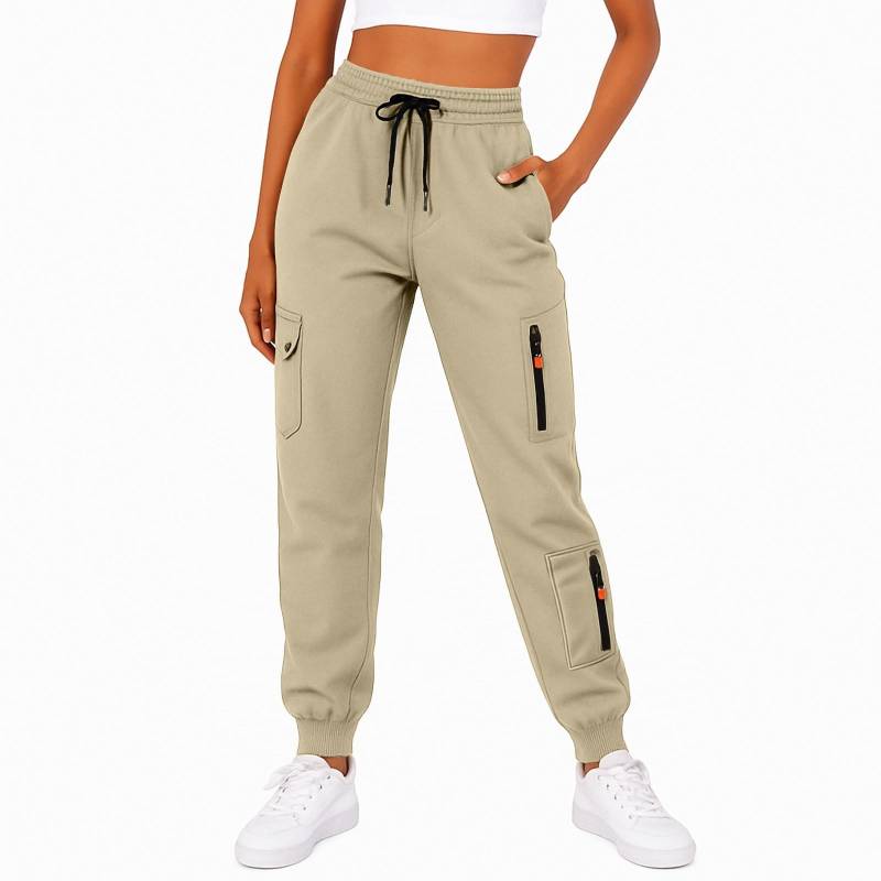Damen Jogginghose Herbst High Waist Hose Kordelzug Workout Jogger mit Taschen XL von Joom DACH