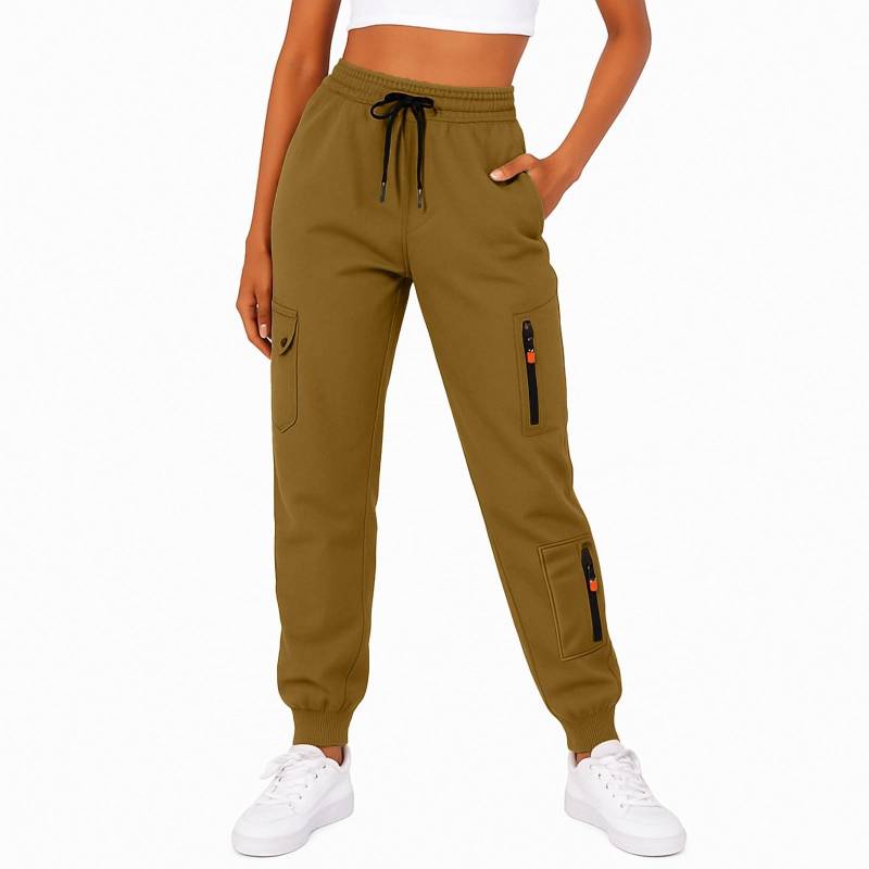 Damen Jogginghose Herbst High Waist Hose Kordelzug Workout Jogger mit Taschen XXL von Joom DACH