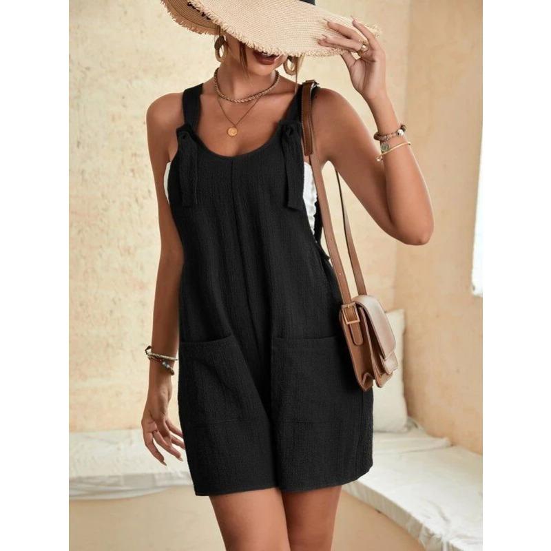 Damen Jumpsuit Sommer Casual Fashion Strapsshorts Jumpsuit Rückenfreie Hose M schwarz von Joom DACH