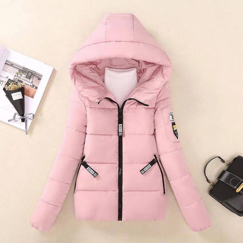 Damen Kapuzenjacke aus dicker Baumwolle, Kurze Parkas, Studentenmantel XXXXXL rosa von Joom DACH