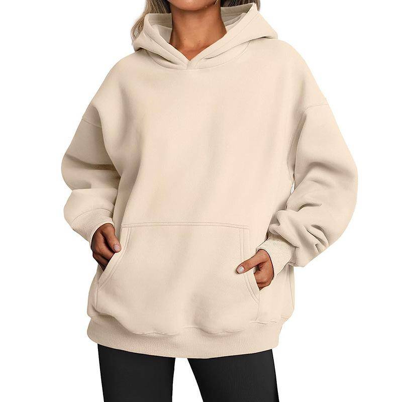 Damen-Kapuzenpullover, einfarbig, übergroß, locker, lässig, Fleece-Sweatshirt 3XL khaki Damen-Kapuzenpullover, einfarbig, übergroß, locker, lässig, Fleece-Sweatshirt 3XL khaki von Joom DACH