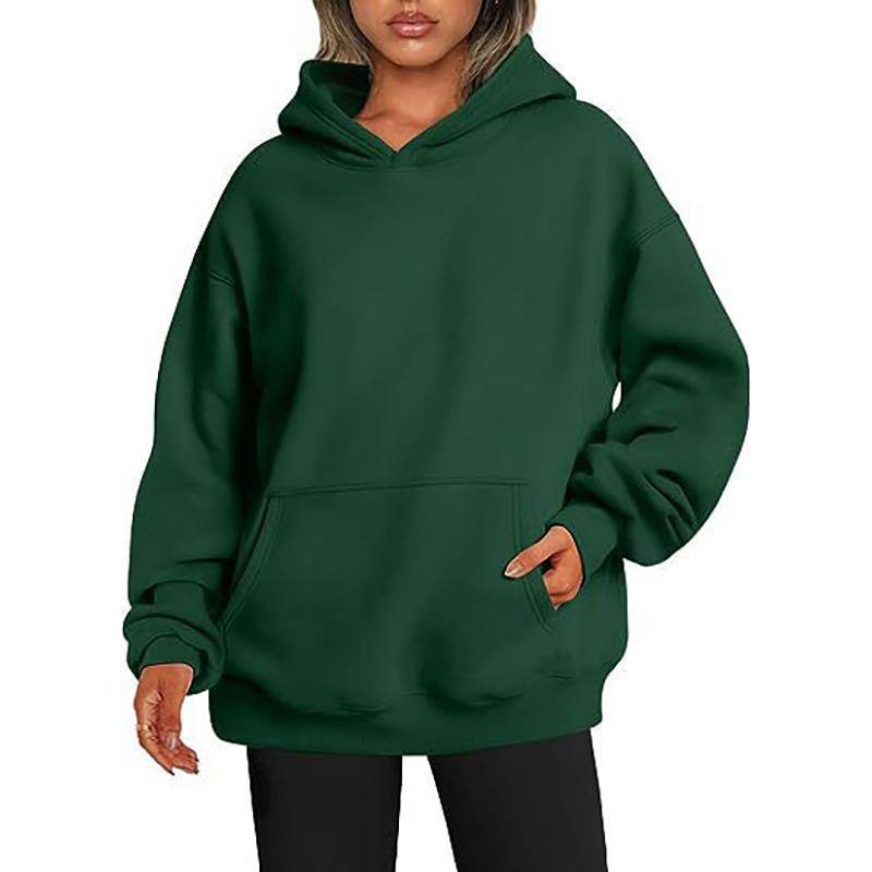 Damen-Kapuzenpullover, einfarbig, übergroß, locker, lässig, Fleece-Sweatshirt M grün Damen-Kapuzenpullover, einfarbig, übergroß, locker, lässig, Fleece-Sweatshirt M grün von Joom DACH