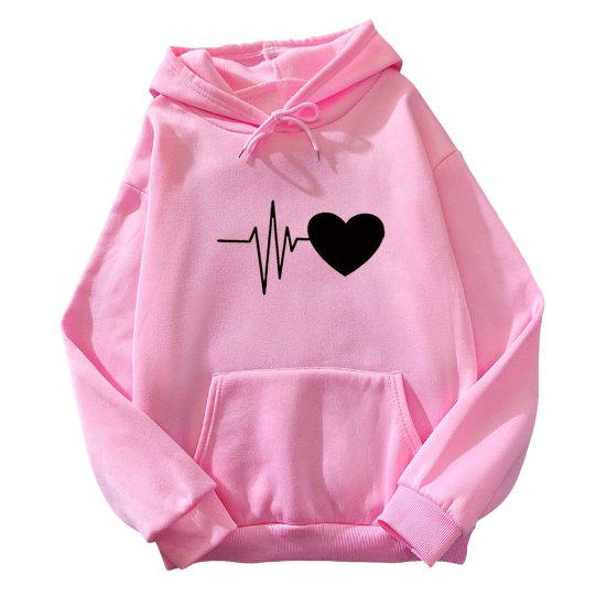 Damen-Kapuzenpullover, stilvolle Sweatshirt-Mütze für den täglichen Gebrauch M rosa von Joom DACH