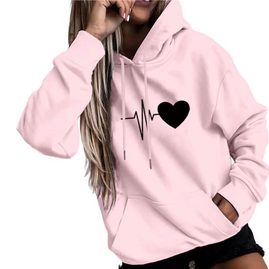 Damen-Kapuzenpullover, stilvolle Sweatshirt-Mütze für den täglichen Gebrauch XL rosa von Joom DACH