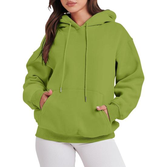 Damen Kapuzenpullover Kordelzug Pullover Fleece Sweatshirts Übergroß Langarm Kapuzentop XXXL grün von Joom DACH