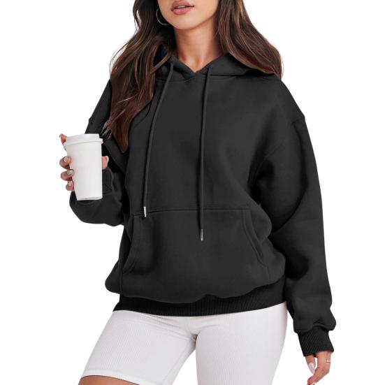 Damen Kapuzenpullover Kordelzug Pullover Fleece Sweatshirts Übergroß Langarm Kapuzentop XXXL von Joom DACH