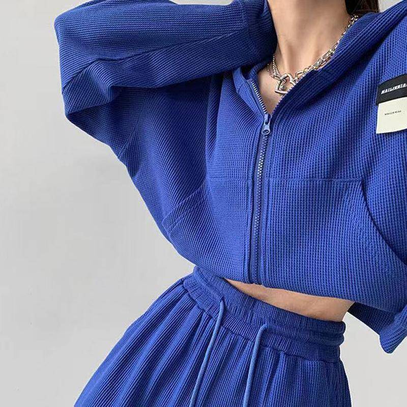 Damen Kapuzenpullover Kurz Sweatshirt Oversized Streetwear Hip Hop Harajuku Kapuzen Trainingsanzug Reißverschluss Jacke Cropped Sport Oberbekleidung XXL von Joom DACH