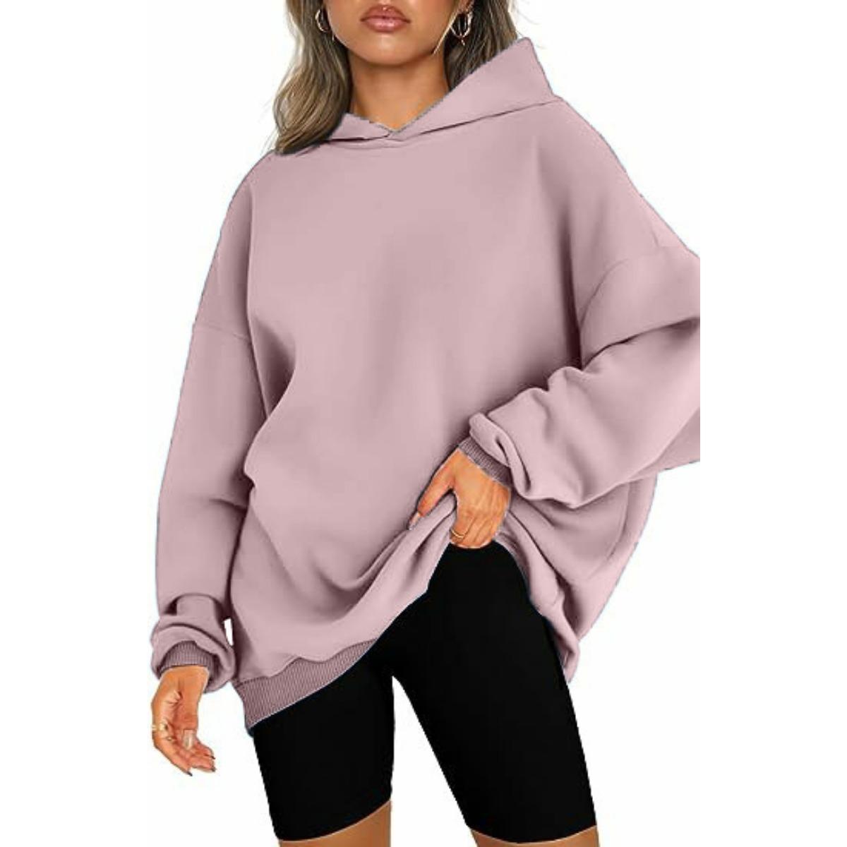 Damen Kapuzenpullover Oversized Locker Lässig Fleece Hoodie XXL charme rosa von Joom DACH