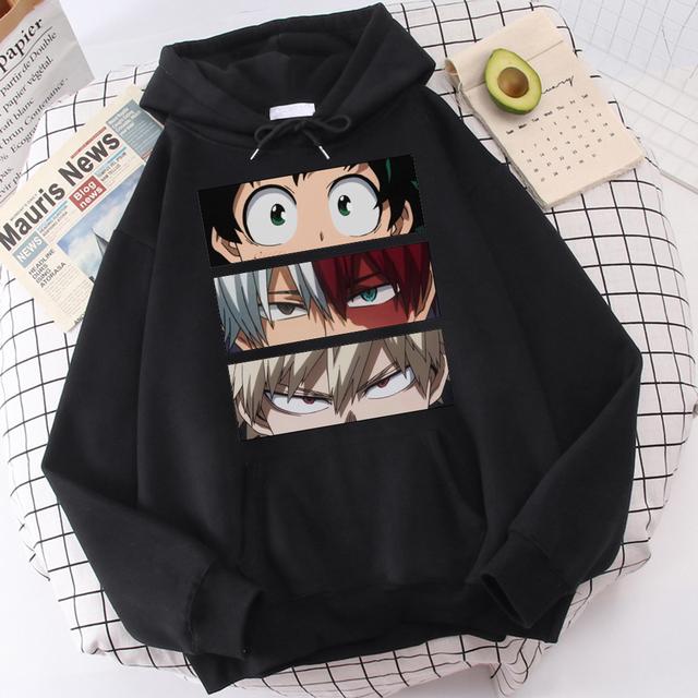 Damen-Kapuzenpullover mit langen Ärmeln, My Hero Academia, Damen, lässig, übergroß, Sweatshirts, japanischer Cartoon, lockerer Kapuzenpullover S von Joom DACH