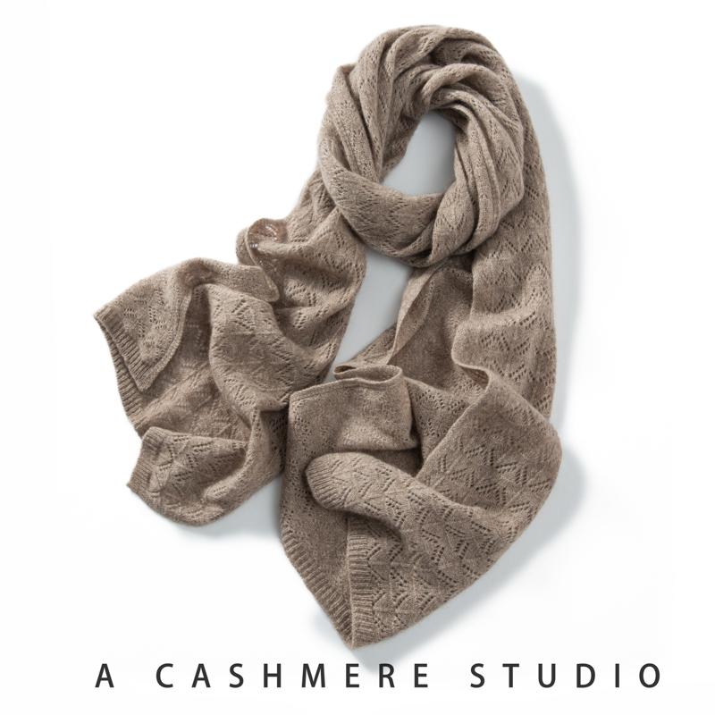 Damen Kaschmirschal, Qinghe Cashmere, 100% Kaschmir, Herbst- und Winterschal, warm, modisch, braun von Joom DACH