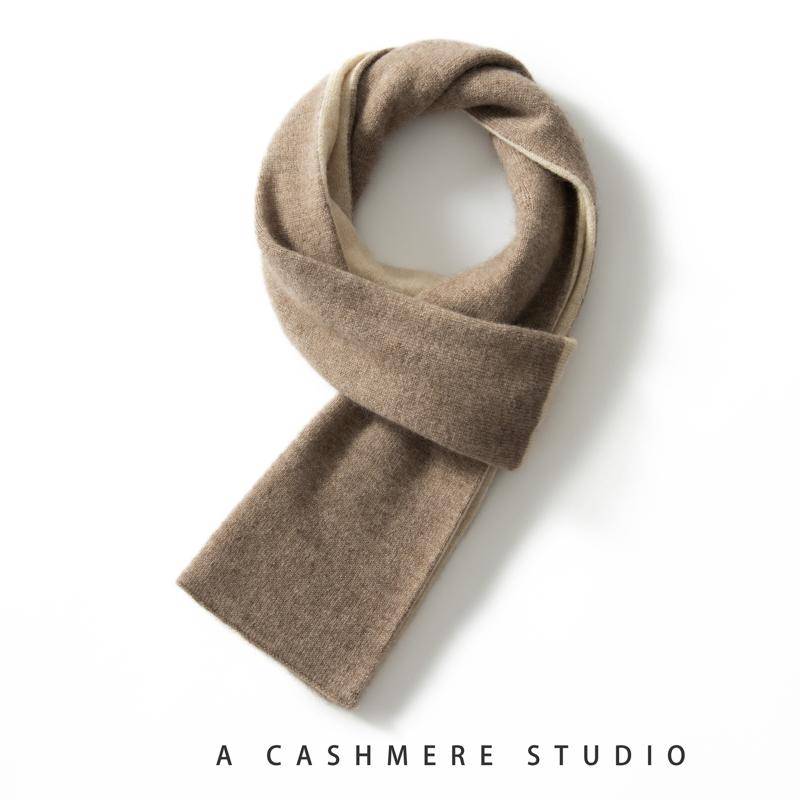 Damen Kaschmirschal, Qinghe Cashmere, 100% Kaschmir, Herbst- und Winterschal, warm, modisch, braun von Joom DACH
