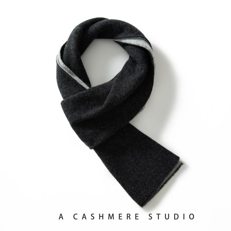 Damen Kaschmirschal, Qinghe Cashmere, 100% Kaschmir, Herbst- und Winterschal, warm, modisch, dunkelgraue von Joom DACH