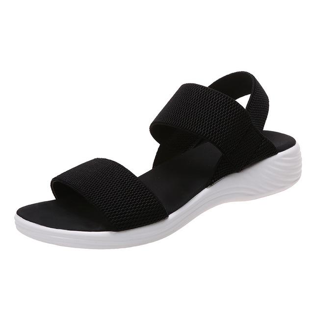 Damen Keilabsatz Plateau Gemütliche Sandalen Damen Outdoor Strandsandalen Gummiband Designer Schuhe Sandalen Damen Sommer Neu 37 schwarz von Joom DACH