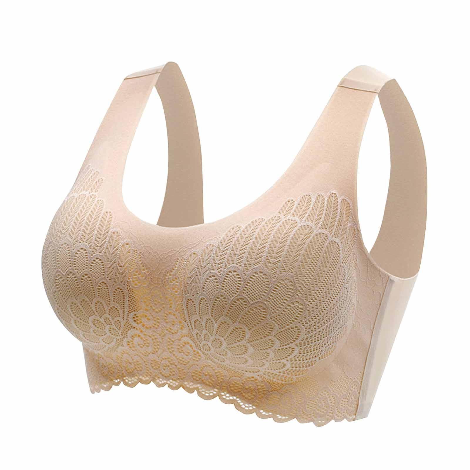 Damen Komfort BH Ohne Bügel Sport BH Gepolsterter Spitzen BH Weich Nahtlos Stretch Bustier Klassisches Top L beige Damen Komfort BH Ohne Bügel Sport BH Gepolsterter Spitzen BH Weich Nahtlos Stretch Bustier Klassisches Top L beige von Joom DACH