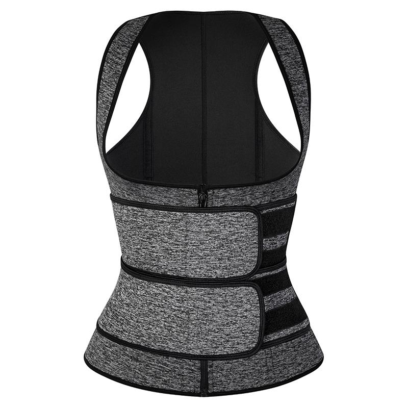 Damen-Kompressionsweste, Sauna-Schwitzanzug, Taillentrainer, Gürtel, Schlankheitshemd, Former, Workout-Tanktops M grau von Joom DACH