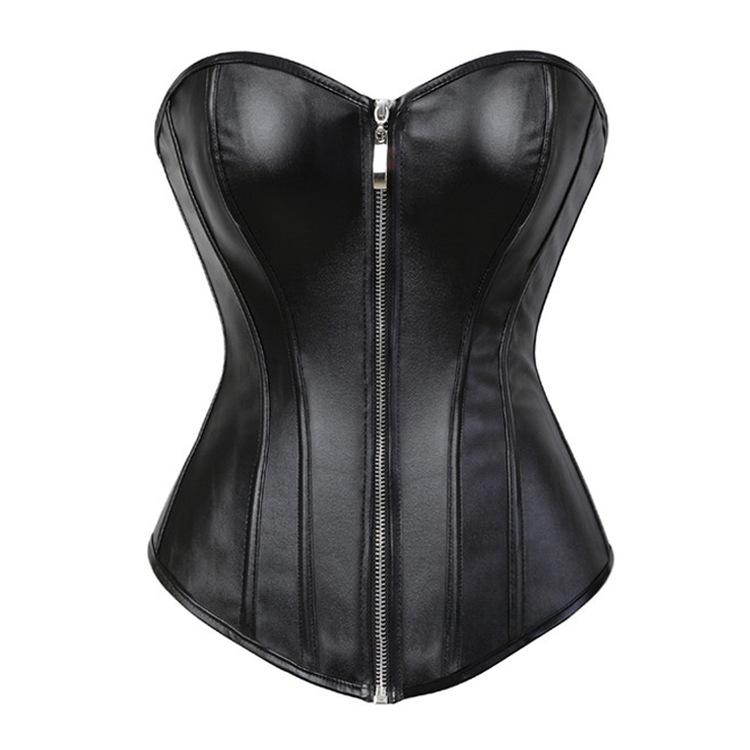 Damen Korsett Leder Shaping Unterwäsche Bauchgürtel Taillenkorsett Bustier 6XL schwarz von Joom DACH